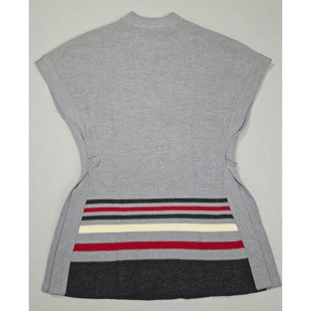 Vintage Crissa Linea Italiana Wool Knit Vest Dress Gray Striped Made in Italy - Picture 5 of 5